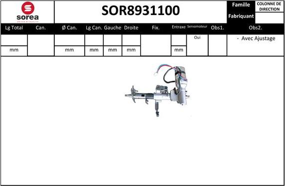 SNRA SOR8931100 - Рулевая колонка autosila-amz.com