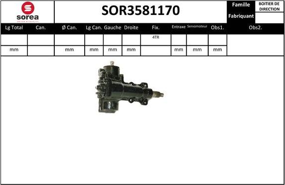 SNRA SOR3581170 - Рулевой механизм, рейка autosila-amz.com