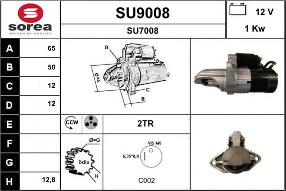 SNRA SU9008 - Стартер autosila-amz.com