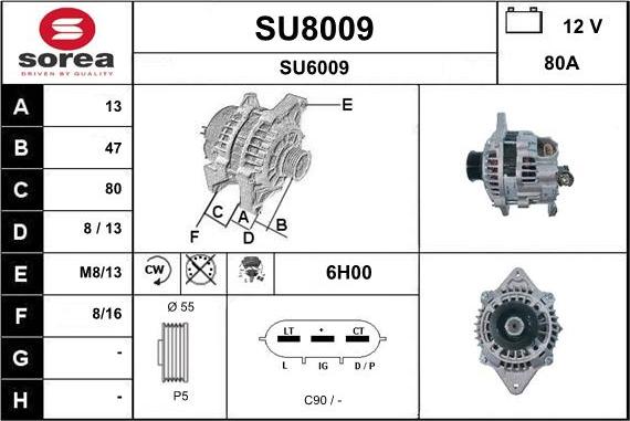 SNRA SU8009 - Генератор autosila-amz.com