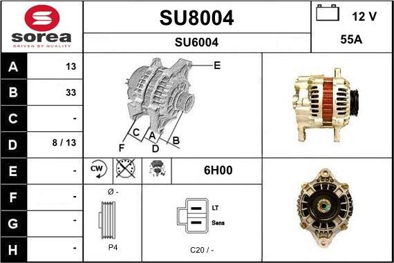 SNRA SU8004 - Генератор autosila-amz.com