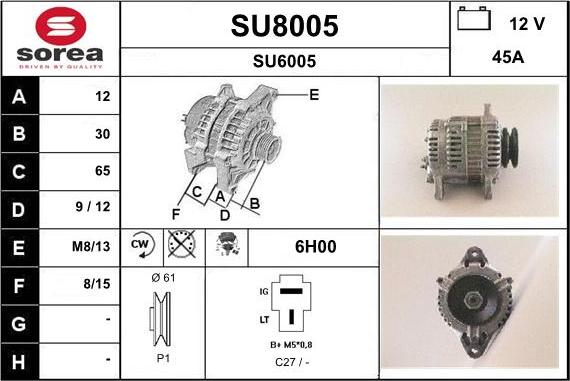 SNRA SU8005 - Генератор autosila-amz.com