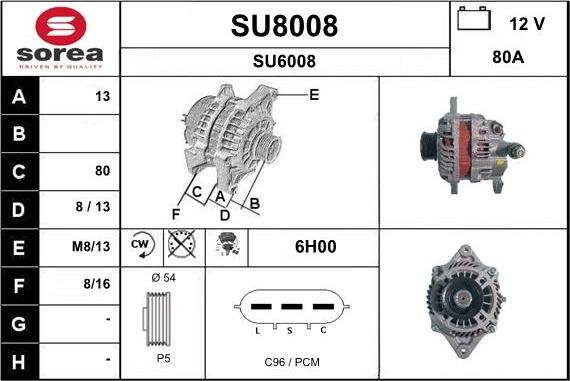 SNRA SU8008 - Генератор autosila-amz.com