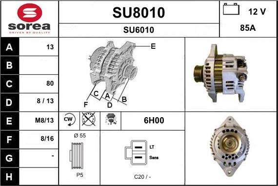 SNRA SU8010 - Генератор autosila-amz.com