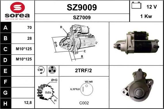 SNRA SZ9009 - Стартер autosila-amz.com