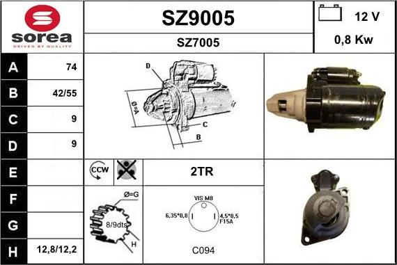 SNRA SZ9005 - Стартер autosila-amz.com