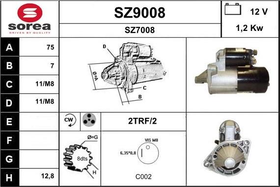 SNRA SZ9008 - Стартер autosila-amz.com