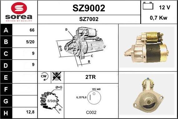 SNRA SZ9002 - Стартер autosila-amz.com