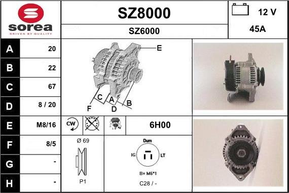 SNRA SZ8000 - Генератор autosila-amz.com