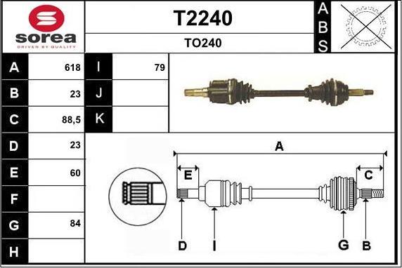 SNRA T2240 - Приводной вал autosila-amz.com