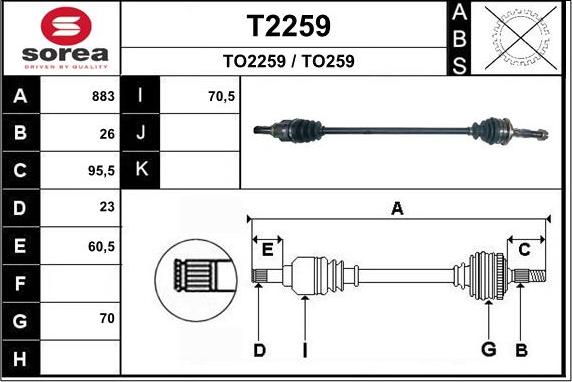 SNRA T2259 - Приводной вал autosila-amz.com