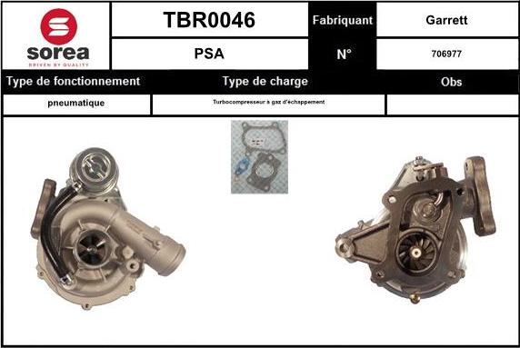 SNRA TBR0046 - Турбина, компрессор autosila-amz.com