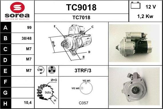 SNRA TC9018 - Стартер autosila-amz.com