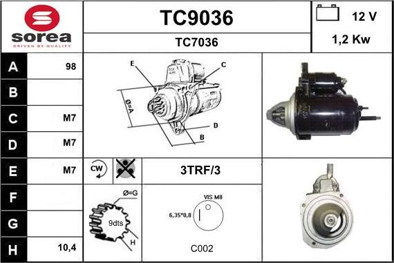 SNRA TC9036 - Стартер autosila-amz.com