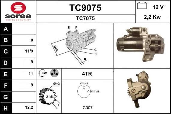 SNRA TC9075 - Стартер autosila-amz.com