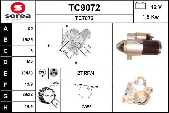 SNRA TC9072 - Стартер autosila-amz.com