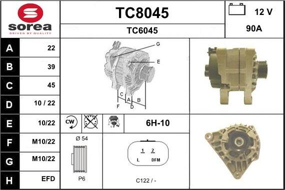 SNRA TC8045 - Генератор autosila-amz.com