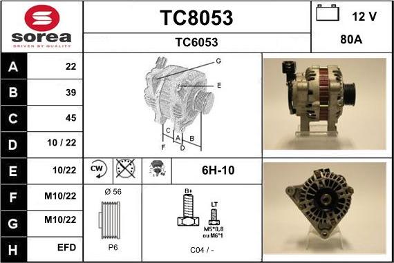 SNRA TC8053 - Генератор autosila-amz.com