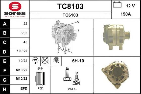 SNRA TC8103 - Генератор autosila-amz.com