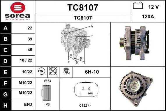 SNRA TC8107 - Генератор autosila-amz.com