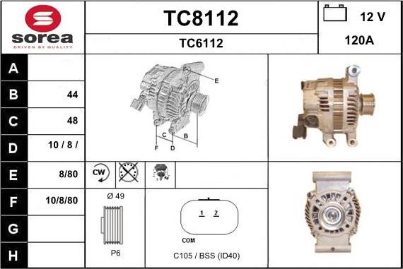 SNRA TC8112 - Генератор autosila-amz.com