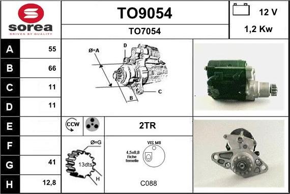 SNRA TO9054 - Стартер autosila-amz.com