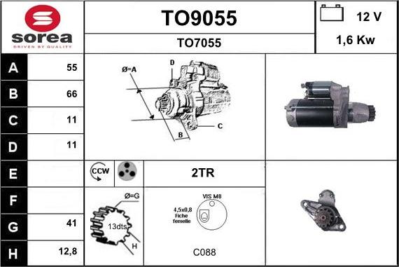 SNRA TO9055 - Стартер autosila-amz.com