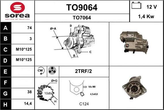 SNRA TO9064 - Стартер autosila-amz.com