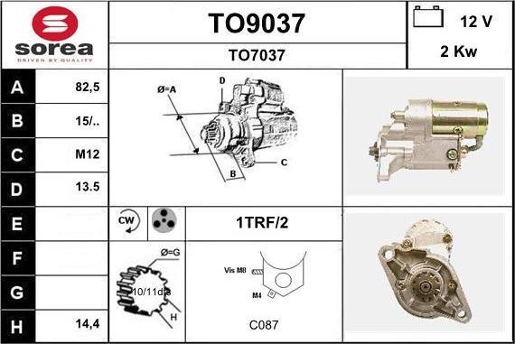 SNRA TO9037 - Стартер autosila-amz.com