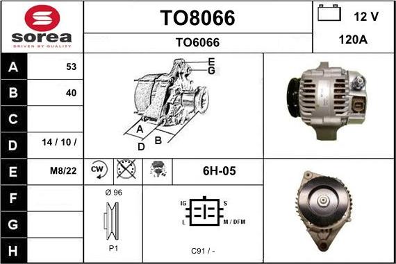 SNRA TO8066 - Генератор autosila-amz.com