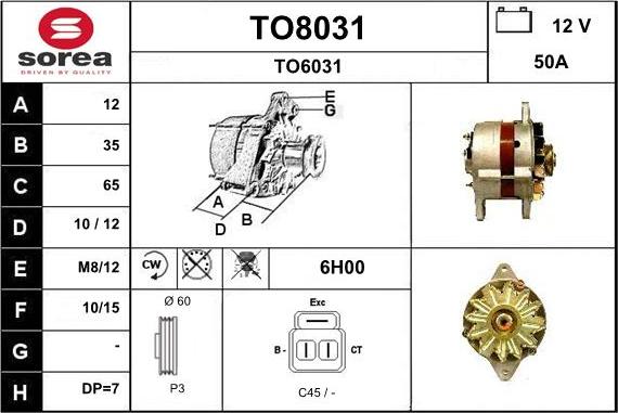 SNRA TO8031 - Генератор autosila-amz.com