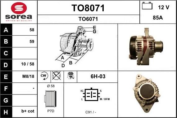 SNRA TO8071 - Генератор autosila-amz.com