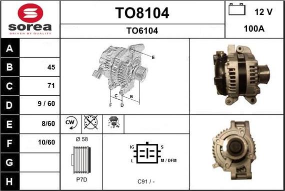 SNRA TO8104 - Генератор autosila-amz.com