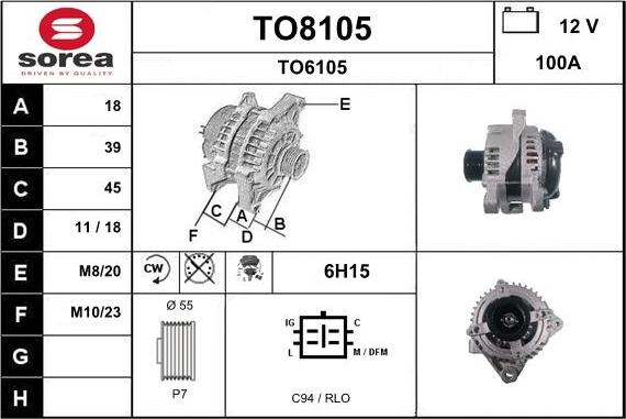 SNRA TO8105 - Генератор autosila-amz.com