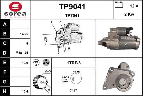 SNRA TP9041 - Стартер autosila-amz.com