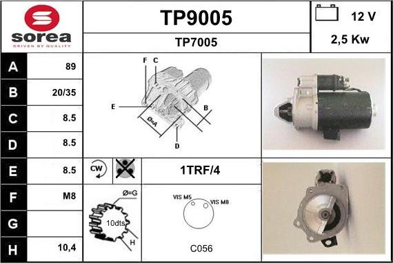 SNRA TP9005 - Стартер autosila-amz.com