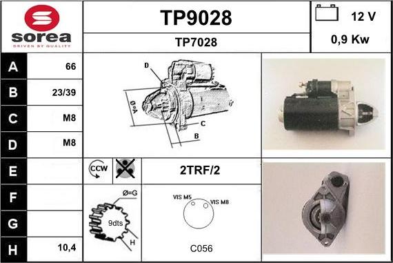 SNRA TP9028 - Стартер autosila-amz.com