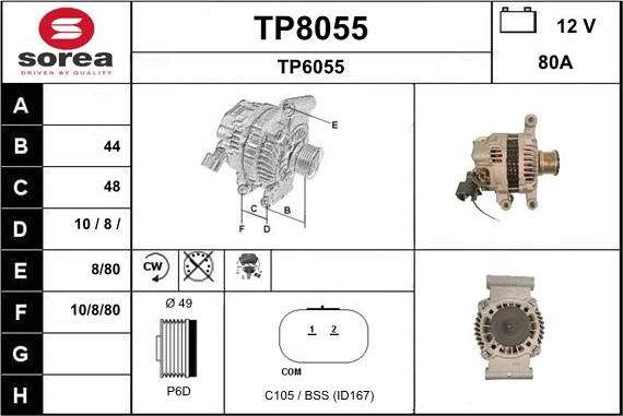 SNRA TP8055 - Генератор autosila-amz.com