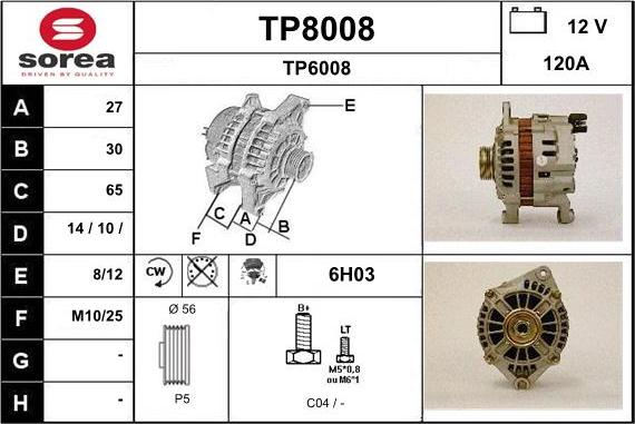 SNRA TP8008 - Генератор autosila-amz.com