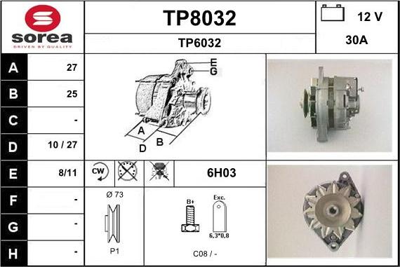 SNRA TP8032 - Генератор autosila-amz.com