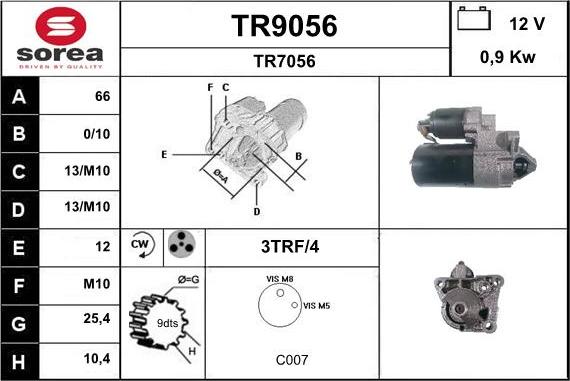 SNRA TR9056 - Стартер autosila-amz.com