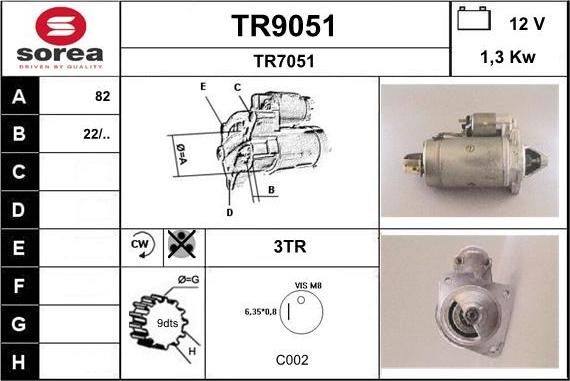 SNRA TR9051 - Стартер autosila-amz.com