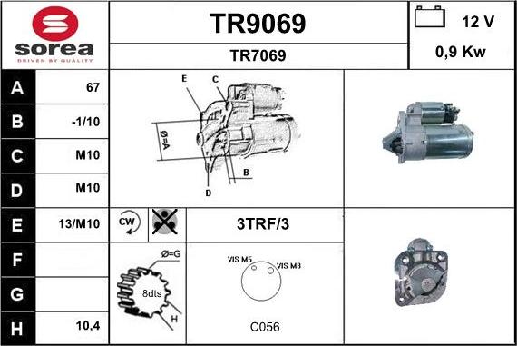 SNRA TR9069 - Стартер autosila-amz.com