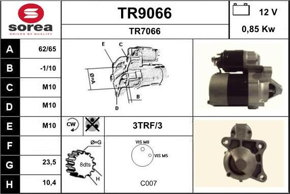 SNRA TR9066 - Стартер autosila-amz.com