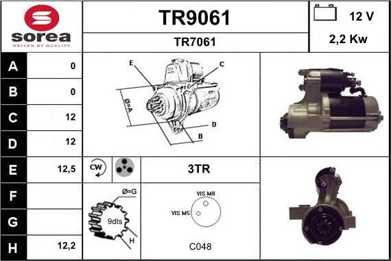 SNRA TR9061 - Стартер autosila-amz.com