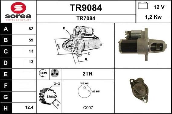 SNRA TR9084 - Стартер autosila-amz.com