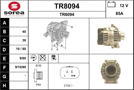 SNRA TR8094 - Генератор autosila-amz.com