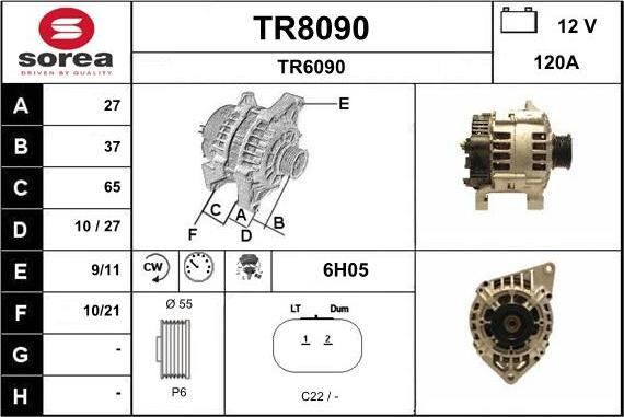 SNRA TR8090 - Генератор autosila-amz.com