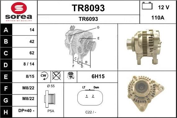 SNRA TR8093 - Генератор autosila-amz.com