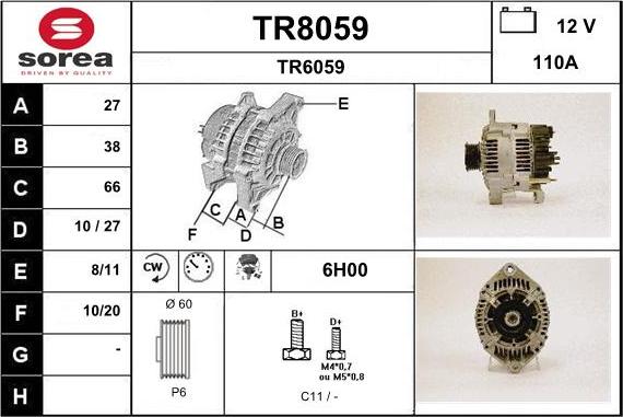 SNRA TR8059 - Генератор autosila-amz.com